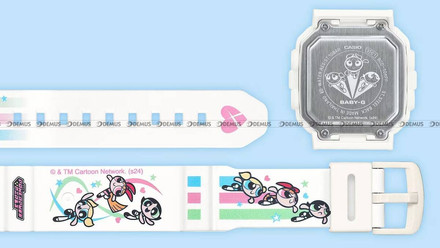 Zegarek dziecięcy BABY-G＋PLUS THE POWERPUFF GIRLS 25th anniversary ("Atomówki") BGD 10KPP 7ER - Breloczek w zestawie