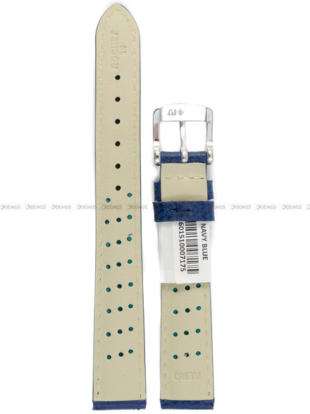 Pasek skórzany do zegarka - Rochet Buffalo 5020406 - 14 mm - Niebieski