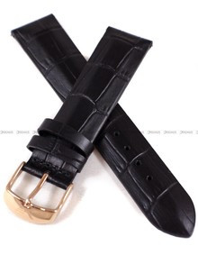 Skórzany pasek do zegarka Vostok Undine-skórzany-czarny-różowa-kl., 20 mm, Czarny