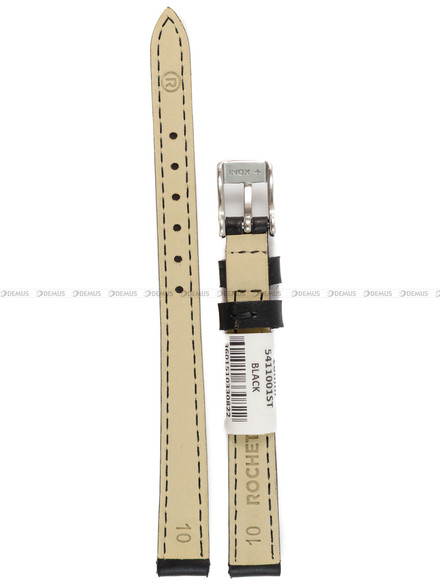 Pasek skórzany do zegarka - Rochet Miami 5411001ST - 10 mm - Czarny