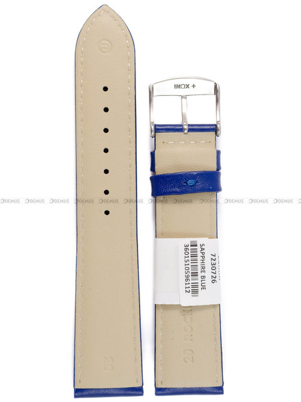 Pasek skórzany do zegarka - Rochet Neptune 7230726 - 20 mm - Niebieski