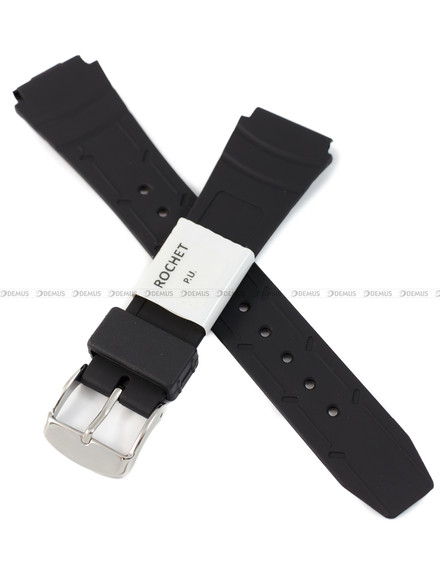 Pasek poliuretanowy do zegarka - Rochet Prima 8995601 - 18 mm - Czarny
