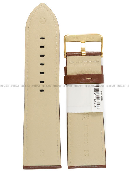 Pasek skórzany do zegarka - Rochet Aviator 5522603 - 26 mm - Brązowy beżowe przyszycie