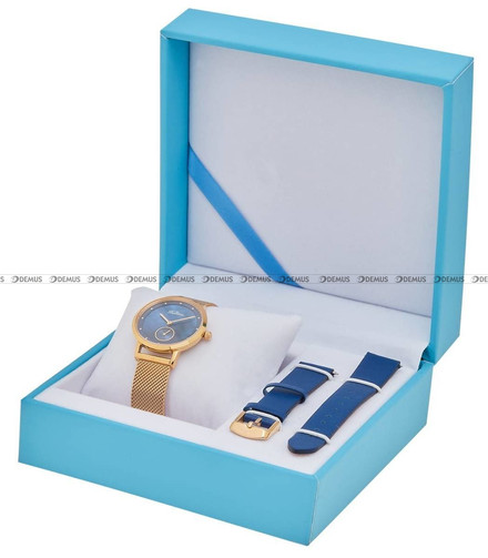 Zegarek Damski Balticus New Sky, gold, dark blue pearl - W zestawie dodatkowy pasek