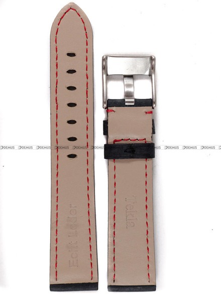 Skórzany pasek do zegarka Tekla PT4.20.1.4, 20 mm, Czarny