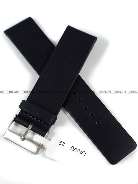 Skórzany pasek do zegarka LAVVU LSCUB22, 22 mm, Czarny