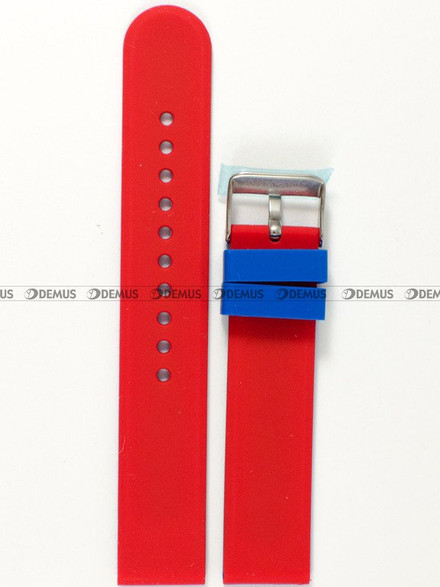 Silikonowy pasek do zegarka Chermond PG11.20.2.4, 20 mm, Niebieski, Czerwony
