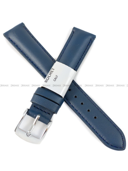 Pasek skórzany do zegarka - Rochet New York 3011606XS - 16 mm - Niebieski