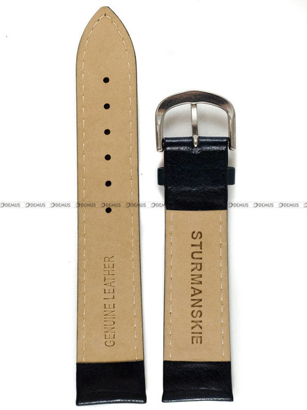 Skórzany pasek do zegarka Sturmanskie Sputnik 681, 20 mm, Czarny