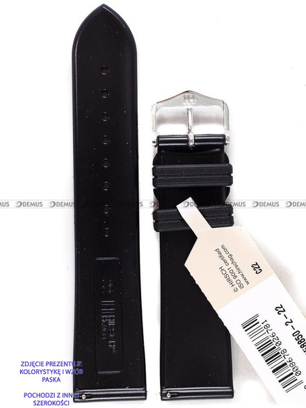 Pasek kauczukowy do zegarka - Hirsch Hevea 440458850-2-20 - 20 mm