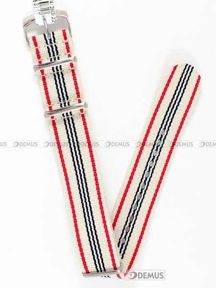 Nylonowy pasek do zegarka Morellato A01U3972A74826CR22, 22 mm, Beżowy, Granatowy, Czerwony