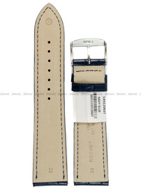 Pasek skórzany do zegarka - Rochet Charleston 5492206ST - 22 mm - Niebieski