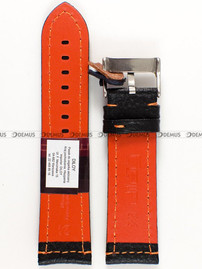 Skórzany pasek do zegarka Diloy 394.24.1.12, 24 mm, Czarny
