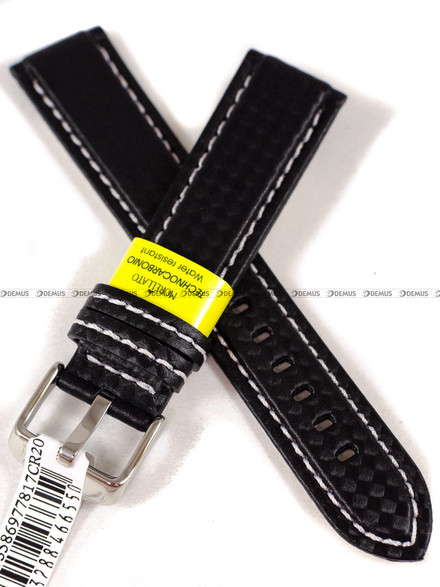 Skórzany pasek do zegarka Morellato A01U3586977817CR20, 20 mm, Czarny