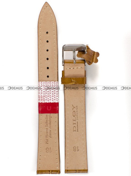 Skórzany pasek do zegarka Diloy 379EL.18.9, 18 mm, Brązowy