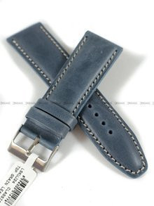 Skórzany pasek do zegarka LAVVU LSKUJ24, 24 mm, Niebieski