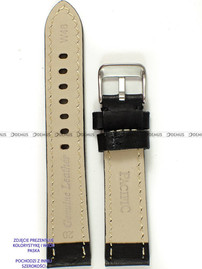 Skórzany pasek do zegarka Pacific W48.24.1.1, 24 mm, Czarny