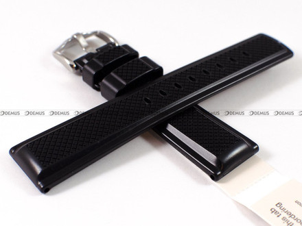 Kauczukowy pasek do zegarka Hirsch 40478850-2-22, 22 mm, Czarny