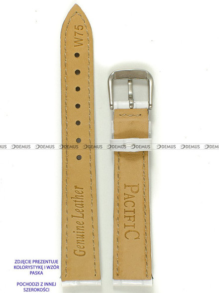 Skórzany pasek do zegarka Pacific W75.18.7.7, 18 mm, Biały