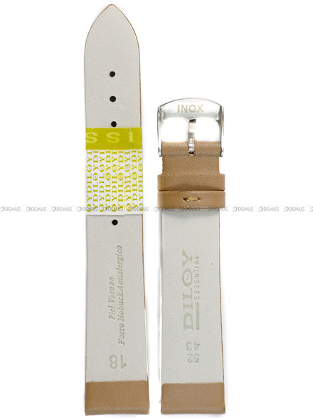 Pasek skórzany do zegarka - Diloy 301.18.17 - 18 mm