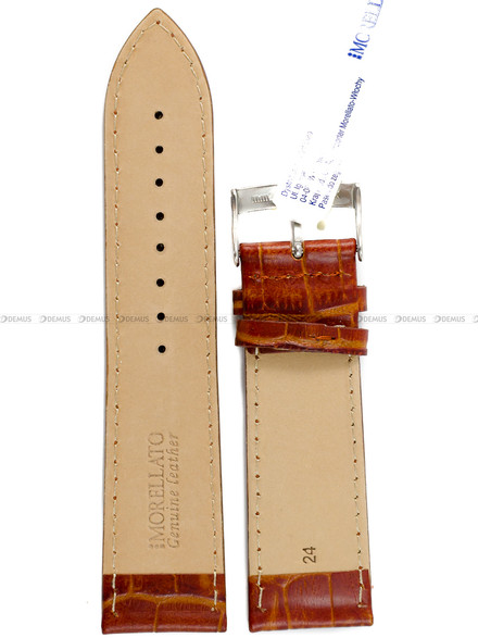 Skórzany pasek do zegarka Morellato A01X2269480041CR24, 24 mm, Brązowy