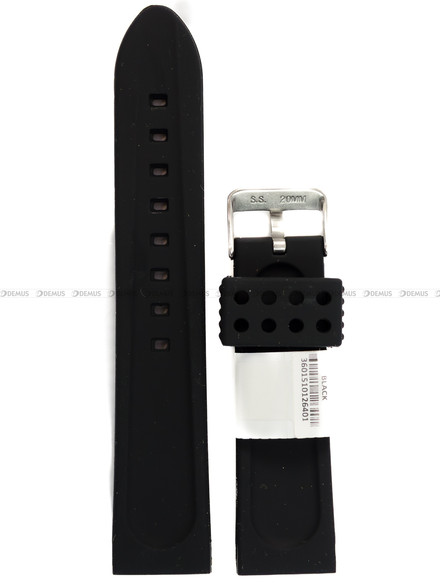 Pasek silikonowy do zegarka - Rochet Malibu 8092201 - 22 mm - Czarny