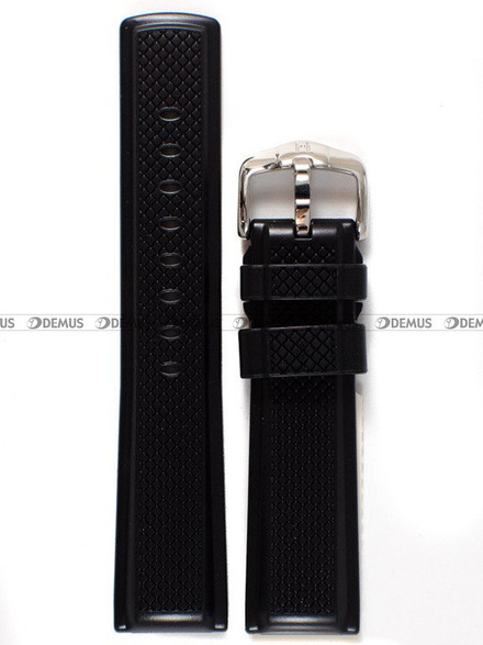 Kauczukowy pasek do zegarka Hirsch 40478850-2-22, 22 mm, Czarny