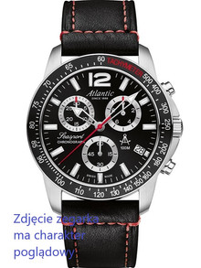 Pasek skórzany do zegarka Atlantic z serii 87463 - L87463-BK-RS - 22 mm