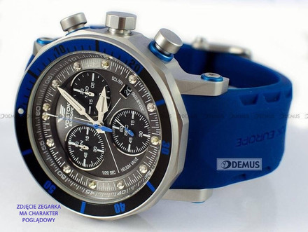 Pasek silikonowy ciemny niebieski do zegarka Vostok Europe Lunokhod 6S30-6205213 - 25 mm