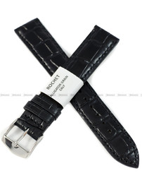 Pasek skórzany do zegarka - Rochet Charleston 5491801ST - 18 mm - Czarny