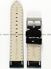 Skórzany pasek do zegarka Pacific W49.24.1.7, 24 mm, Czarny