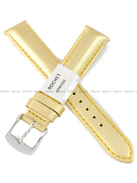 Pasek skórzany do zegarka - Rochet New York by Night 3411699XS - 16 mm - Złoty