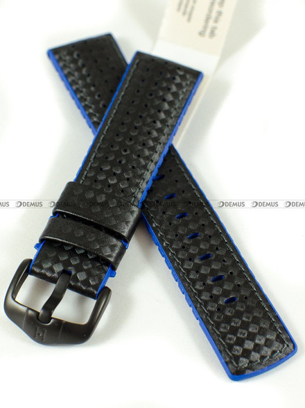 Skórzano-kauczukowy pasek do zegarka Hirsch 0918092050-5-22, 22 mm, Czarny