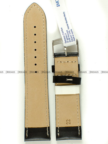 Skórzany pasek do zegarka Morellato A01X4937C23019CR22, 22 mm, Czarny