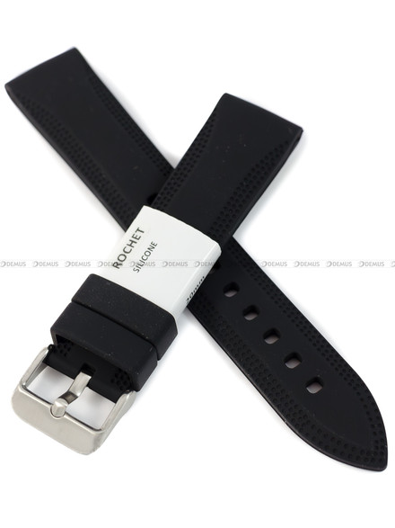Pasek silikonowy do zegarka - Rochet Birdy 8392001ST - 20 mm - Czarny