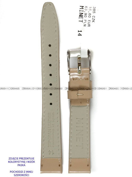 Pasek skórzany do zegarka - Minet MSOUC18 - 18 mm
