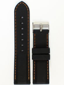 Pasek do zegarka z tworzywa Chermond PG1.24MM.1.5, 24 mm, Czarny