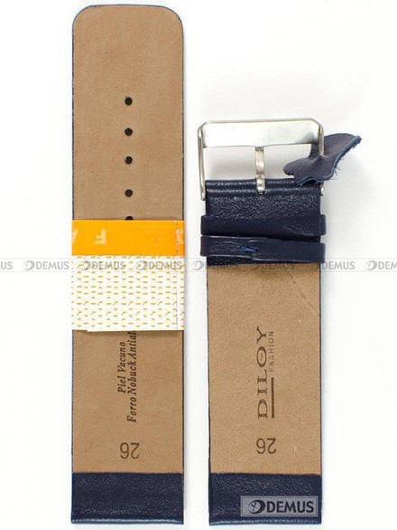 Skórzany pasek do zegarka Diloy 327.26.5, 26 mm, Niebieski