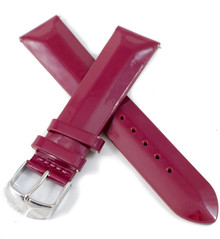 Skórzany pasek do zegarka Vostok Undine-skórzany-purpurowy-gładki-stalow, 20 mm, Purpurowy