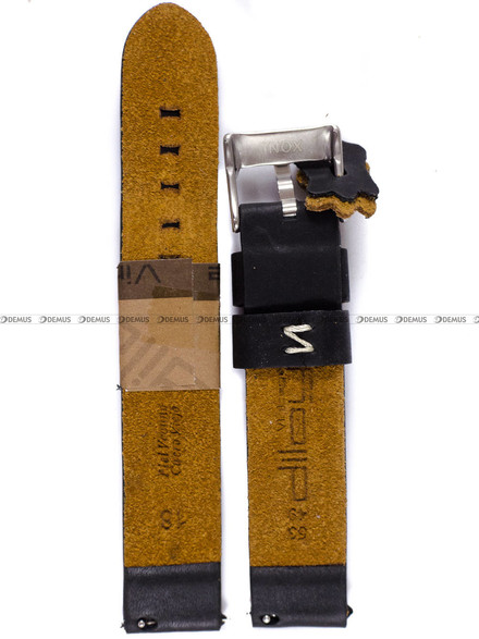 Skórzany pasek do zegarka Diloy 383.18.1, 18 mm, Czarny