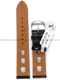 Skórzany pasek do zegarka Horido 9207.01.20S, 20 mm, Czarny