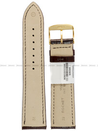 Pasek skórzany do zegarka - Rochet Charleston 5492203ST - 22 mm - Brązowy