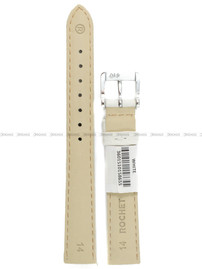 Pasek skórzany do zegarka - Rochet Boston 6020402 - 14 mm - Biały