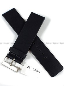 Skórzany pasek do zegarka LAVVU LSCUB22, 22 mm, Czarny
