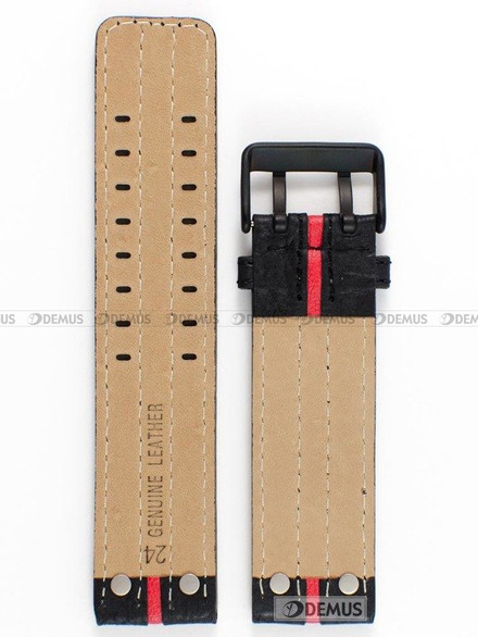 Pasek skórzany do zegarka Vostok Europe Expedition North Pole Red - 24 mm