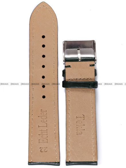 Skórzany pasek do zegarka Tekla PT24.22.3, 22 mm, Zielony