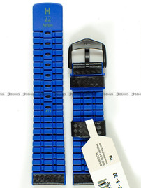 Skórzano-kauczukowy pasek do zegarka Hirsch 0918092050-5-22, 22 mm, Czarny