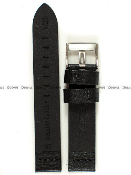 Skórzany pasek do zegarka Pacific W23.20.1.1, 20 mm, Czarny