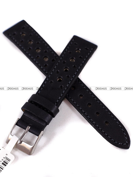 Skórzany pasek do zegarka LAVVU LSGUB22, 22 mm, Czarny