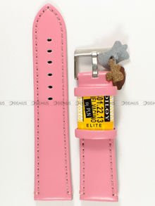 Skórzany pasek do zegarka Diloy 401.22.13, 22 mm, Różowy